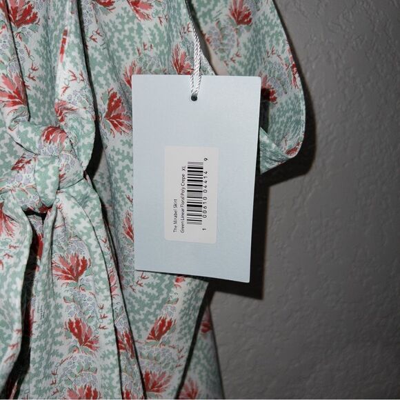 NWT Hill House Green Trailing Vine The Mirabel Skirt Multi Crepe Wrap Skirt XL - Picture 10 of 12